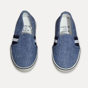 JANIE & JACK || Denim Slip-On Shoes | Blue || Unisex Toddler Girl Boy size 5